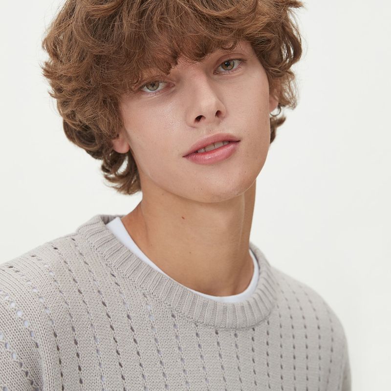 PUNCHING ROUND KNIT_GRAY
