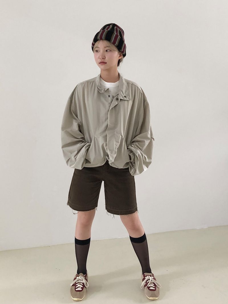Loose fit nylon crop jk