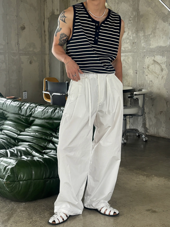 [S/S] Stripe henry neck sleeveless(3color)