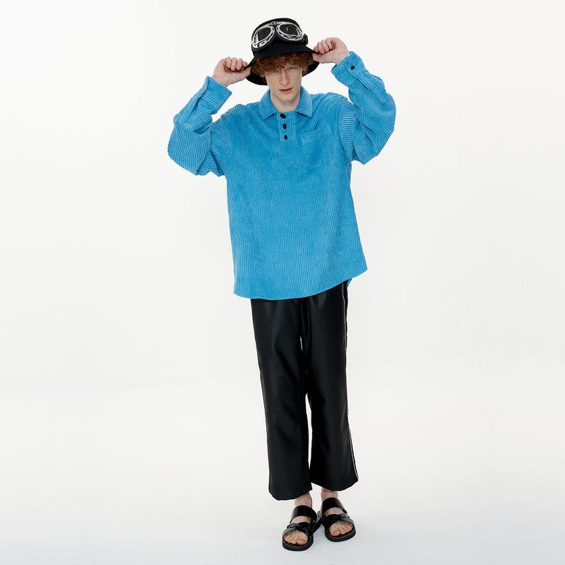 Melting Button Shirt [Aqua]