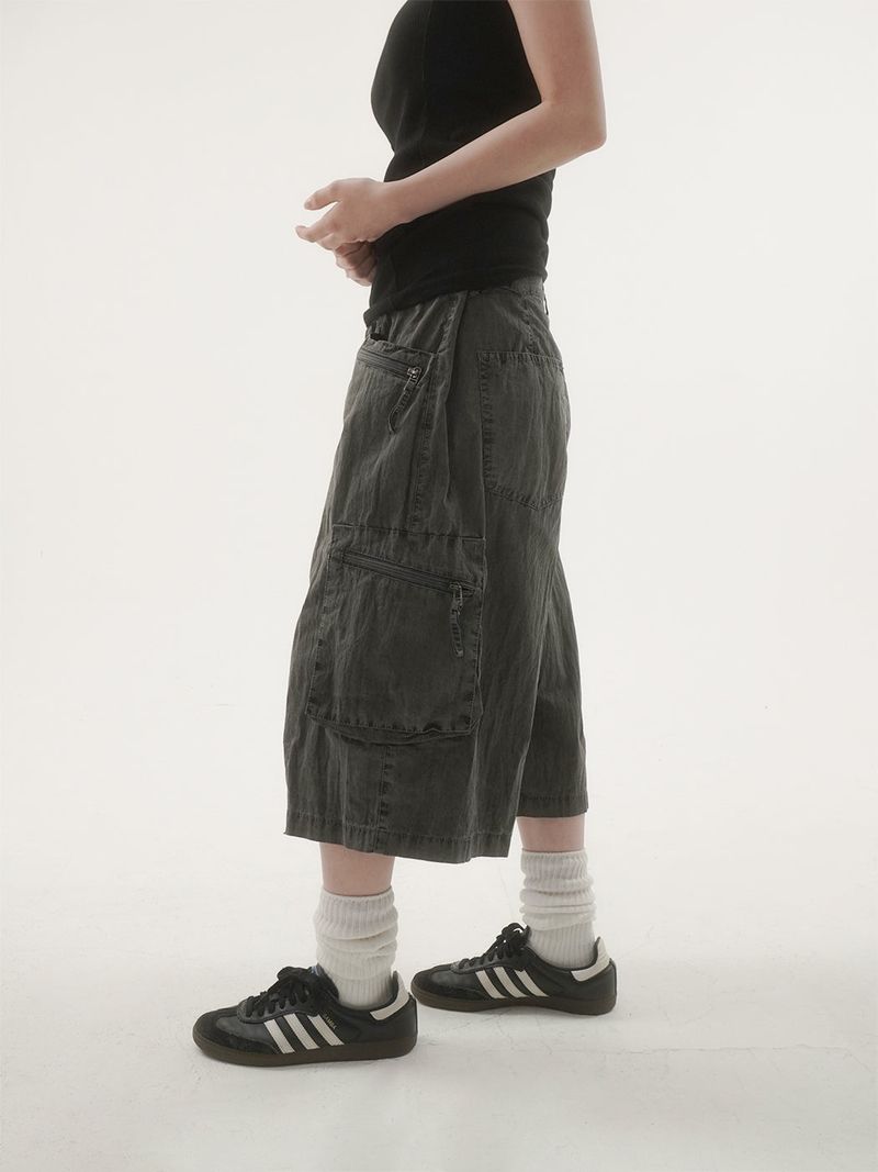 Piker snap cargo bermuda pants -3C