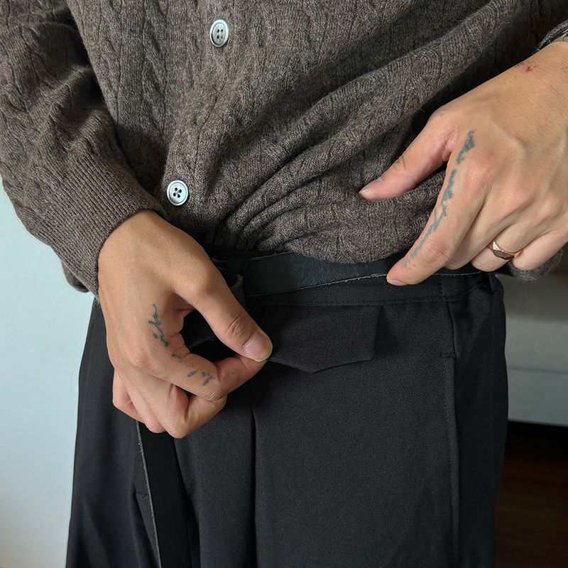 Pleddy Scratch Wide Banding Slacks (2color)