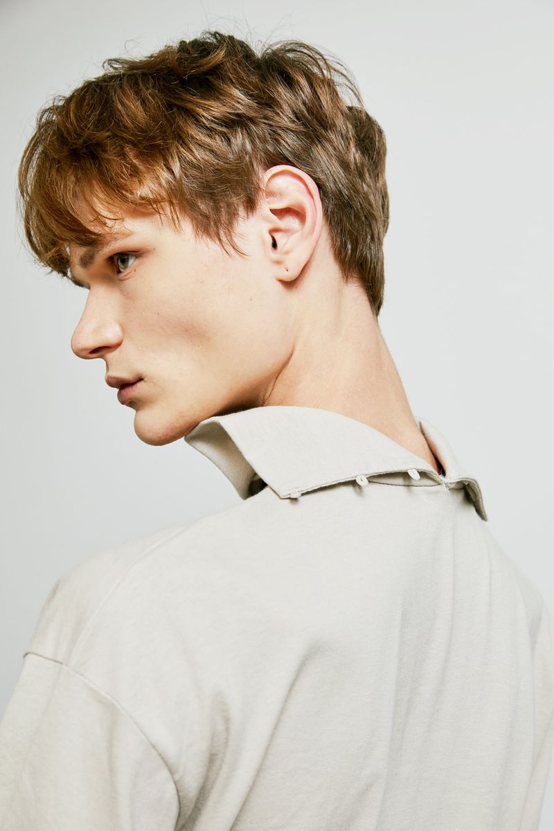back button long sleeve chest tip turtle neck ivory