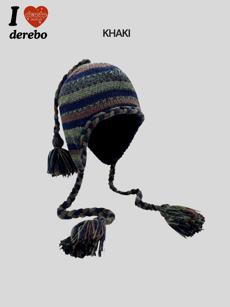 handmade stripe knit hat
