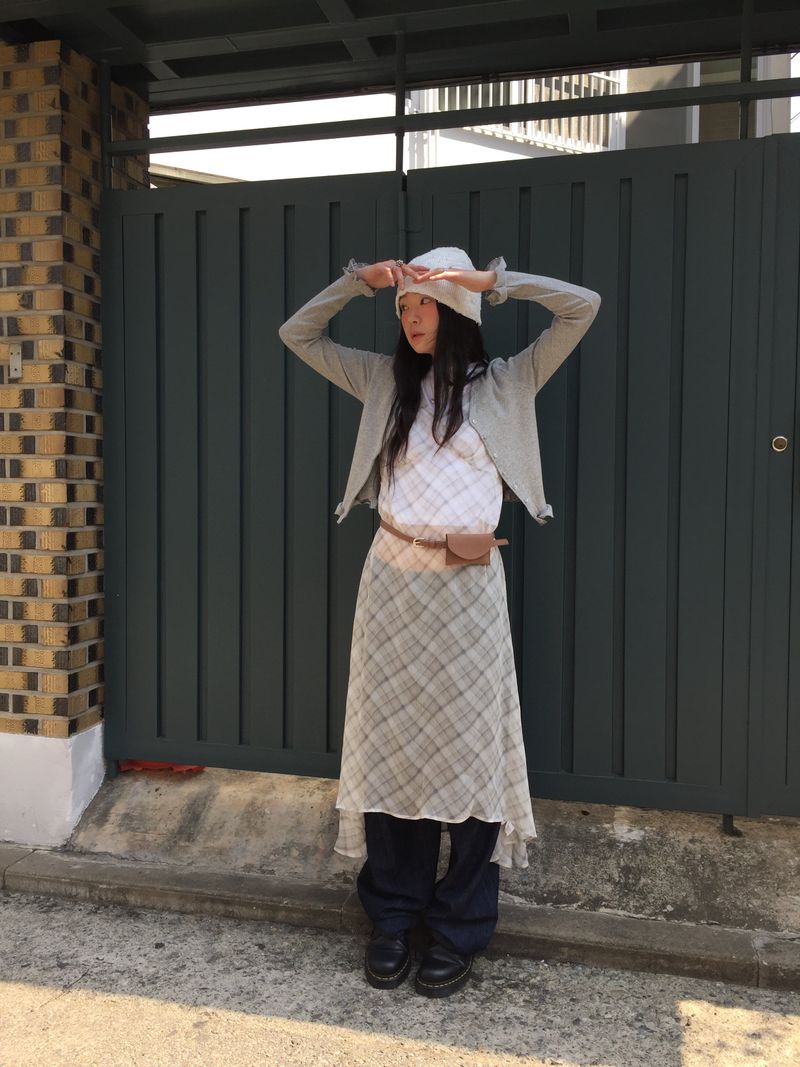 Sheer Check Long One Piece (1color)