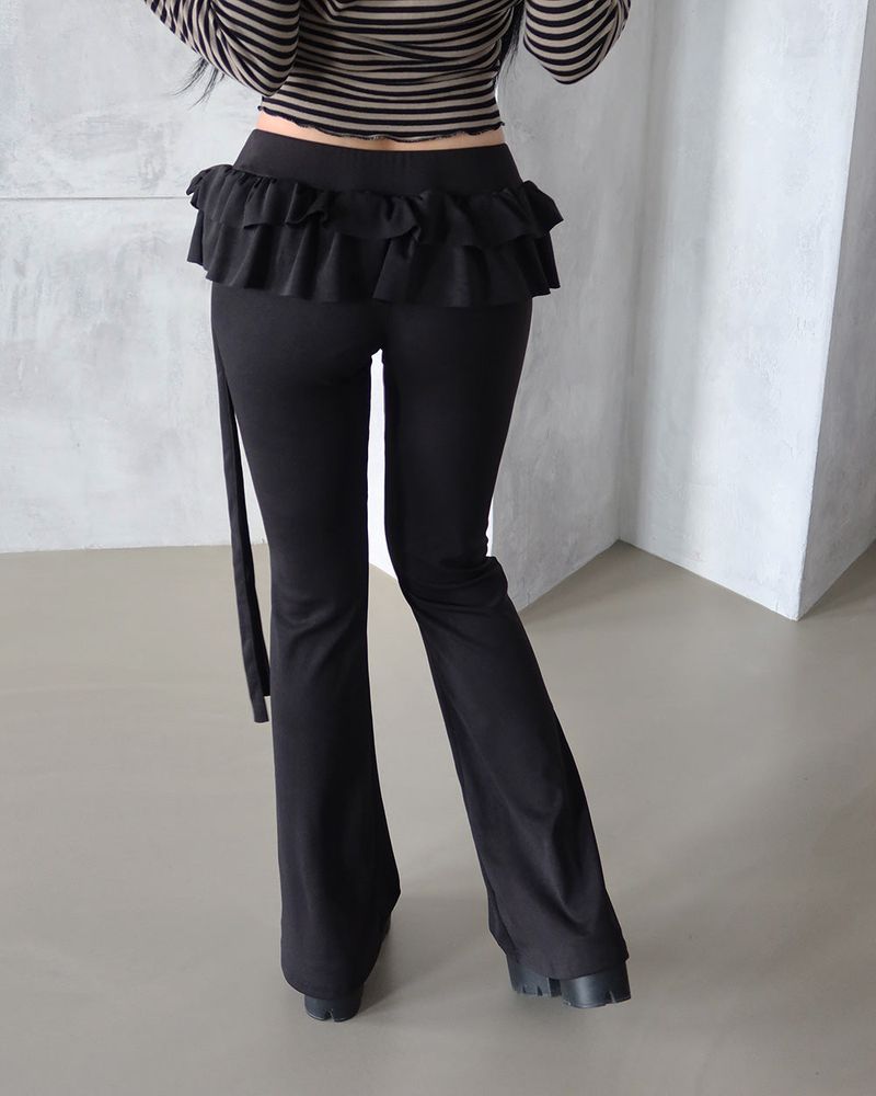 cancan frill layered bootcut pants
