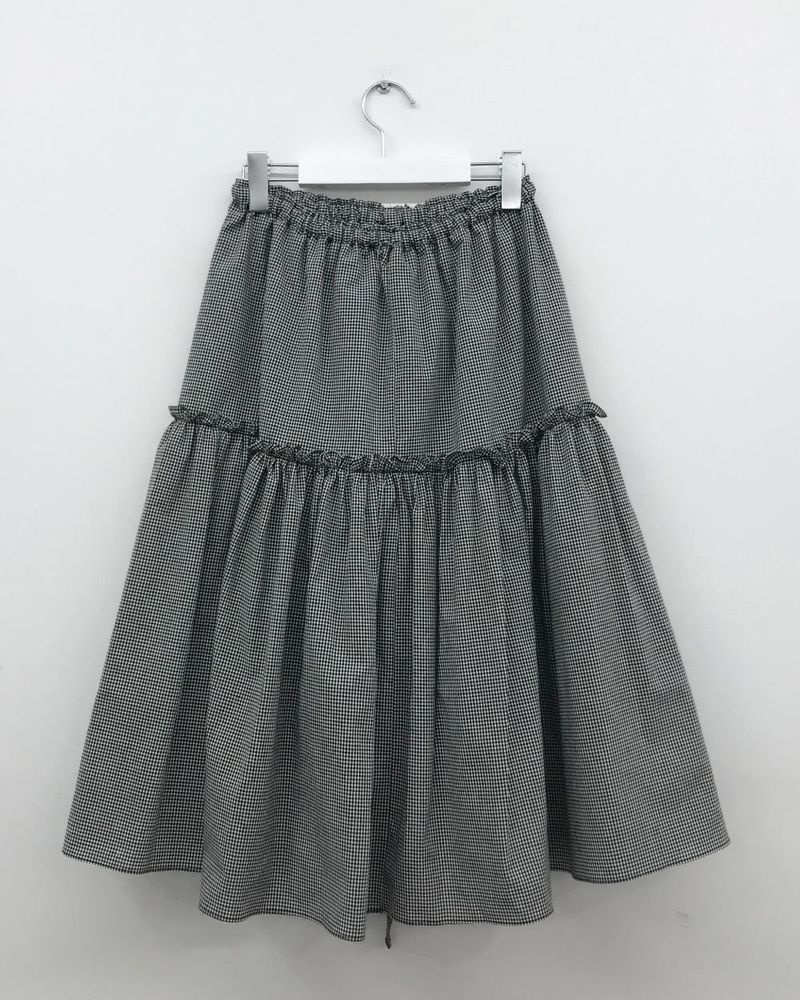 Romantic check frill skirt (2color)