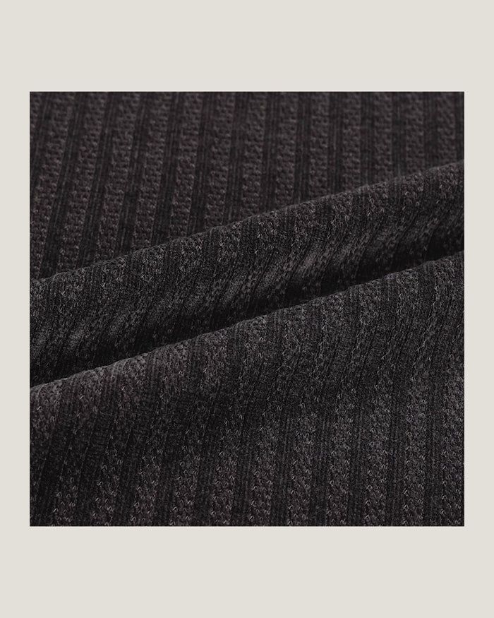 (M's) Velour Henley Neck Long Sleeve