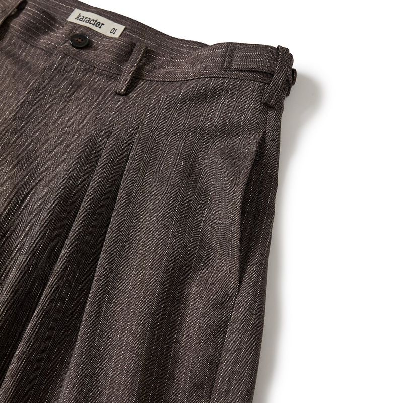 Herringbone pleat pants / Maroon