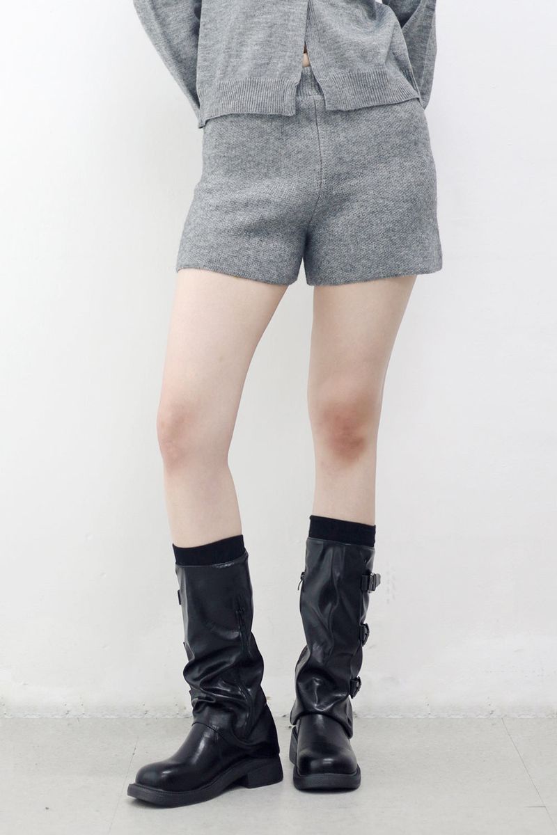 Deep Collar Knit + Pants Set