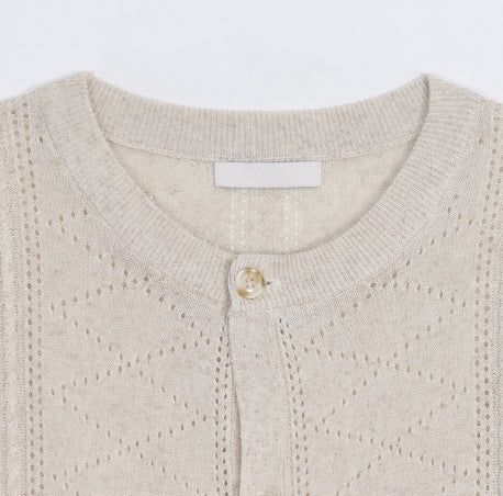 Ropi Punched Linen Knit Cardigan