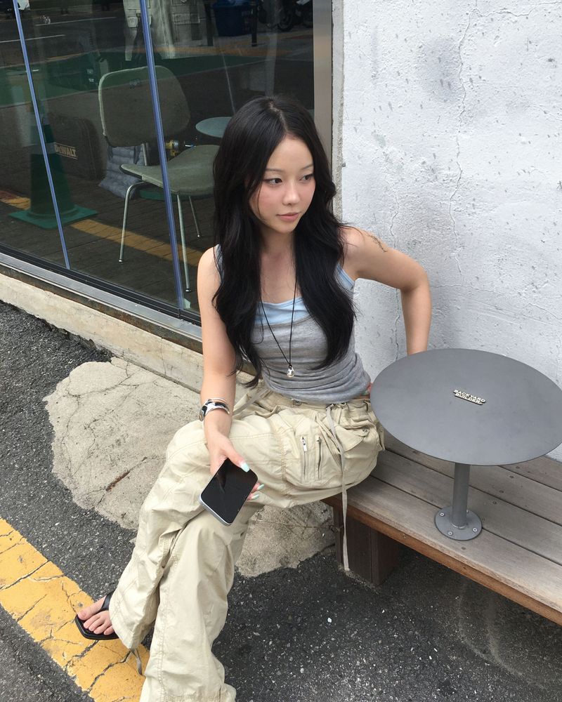 (2way) Vintage cargo string pants