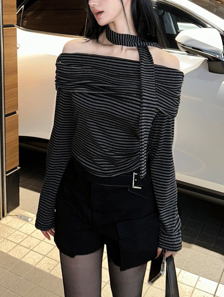 Buckle suede pocket belt