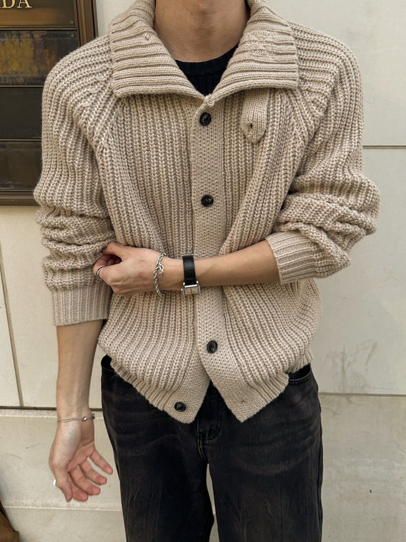 Modern High-Neck Belted Cardigan