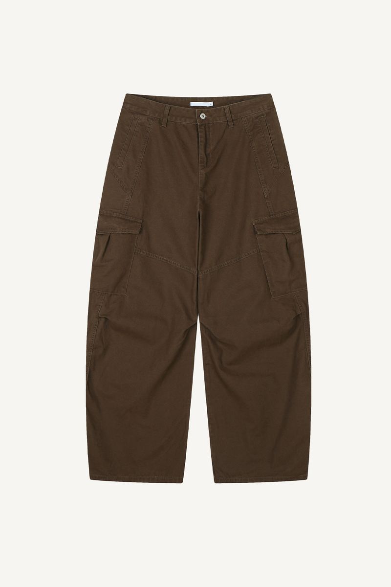 Canvas Cargo Curved Pants