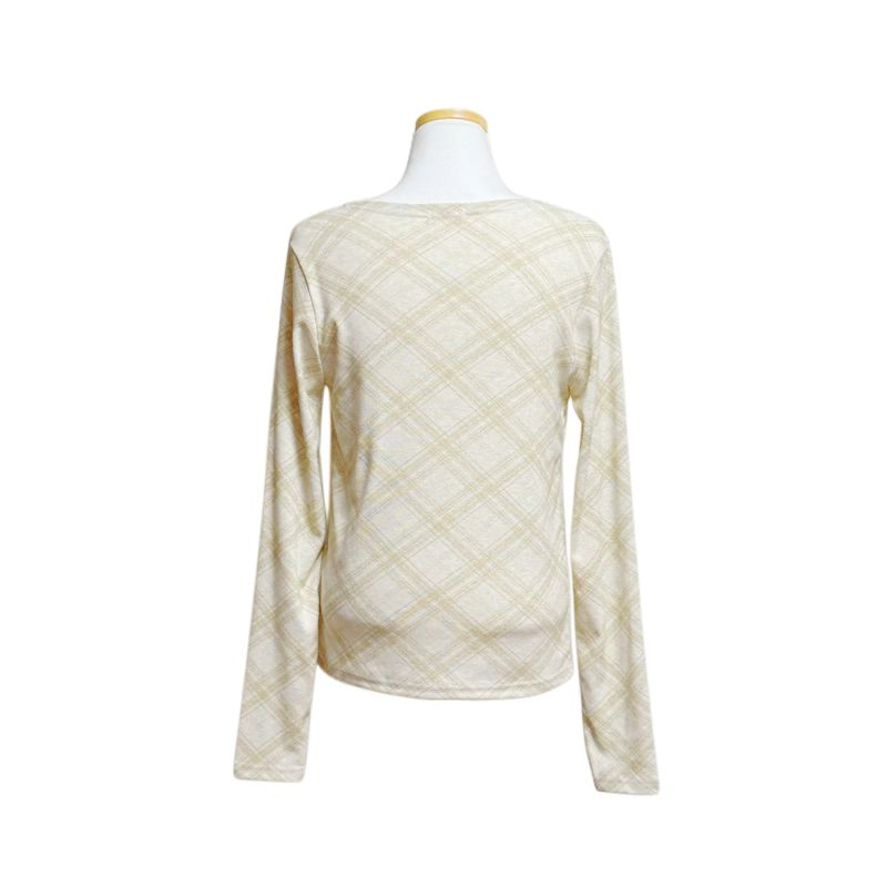 (3color) Blurred Argyle Slit Cardigan