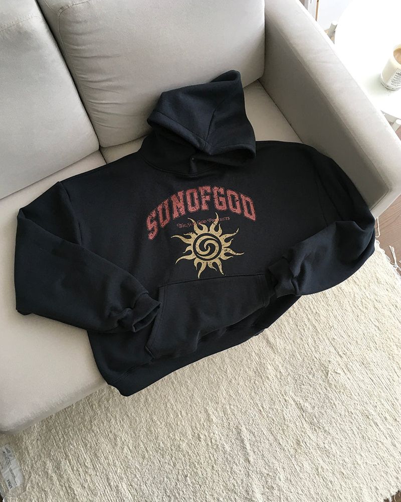 Heli Printed Crop Hoodie