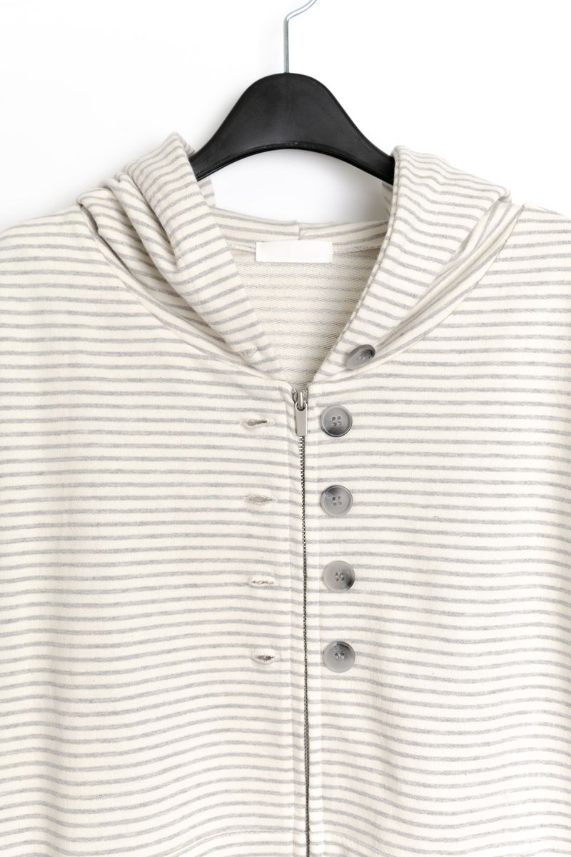 button twoway stripe hood zip-up(2colors)