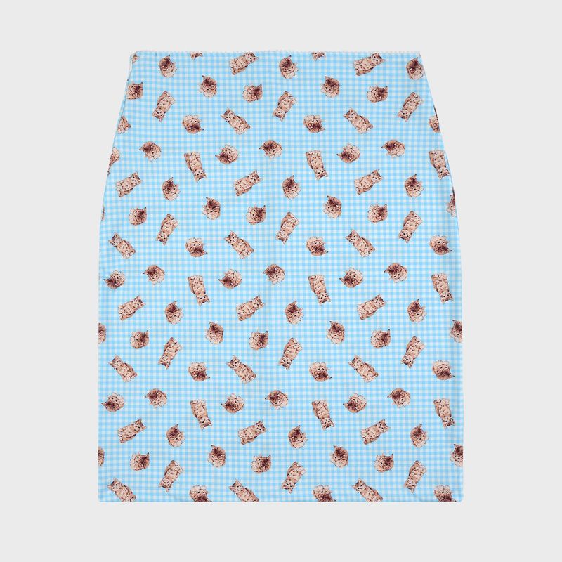 KITTEN CHECK MIDI SKIRT
