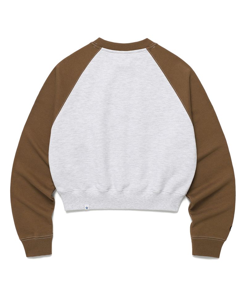 W RAGLAN BROTHERS SWEATSHIRT BROWN(CV2ESFM445A)