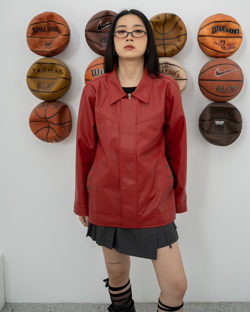 Vintage Synthetic Leather Jacket