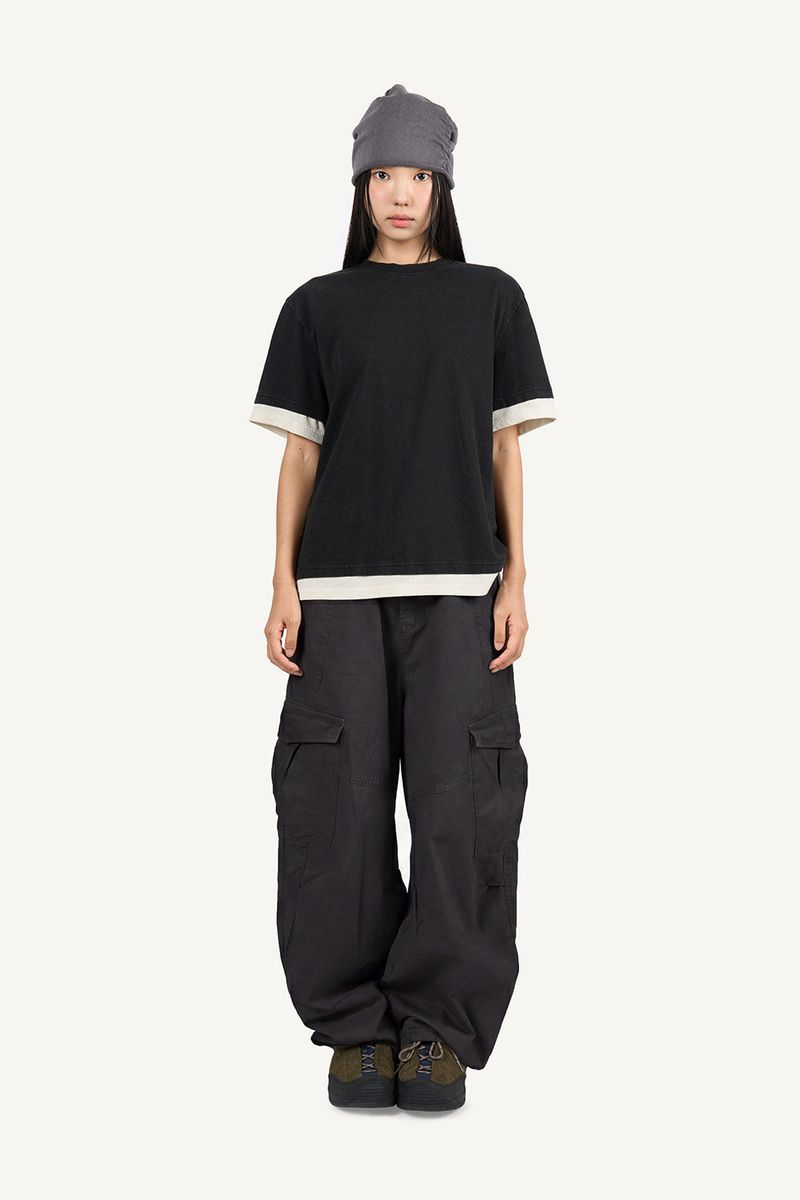 Canvas Cargo Curved Pants
