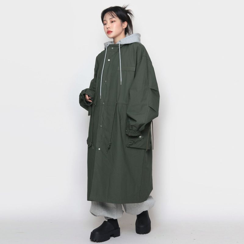Long Trench Bomber Jacket
