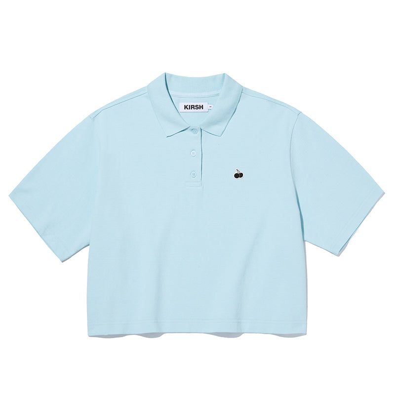 MONO CHERRY CROP PIQUE [LIGHT SKY]