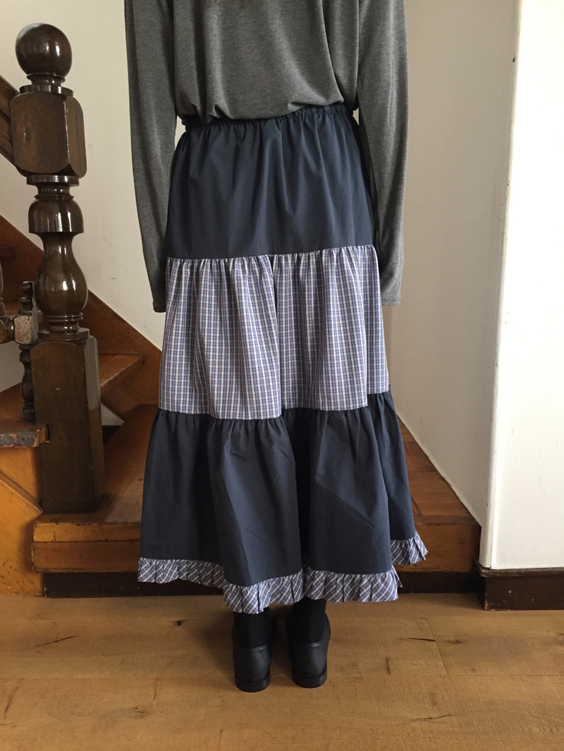 Caro Patchwork Long Skirt (2color)