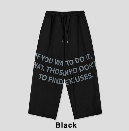Wanted Lettering Banding Pants