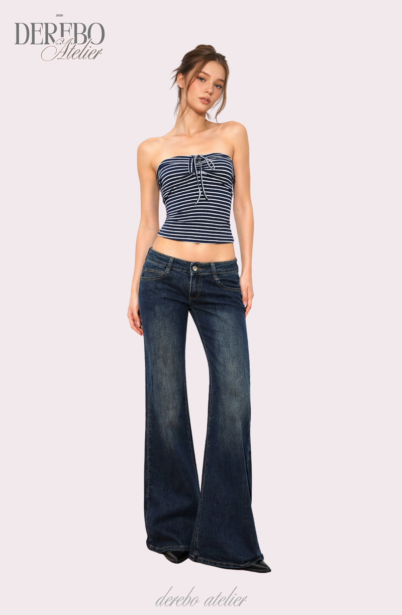 deep blue flow bootcut denim pants, regular (REGULAR)