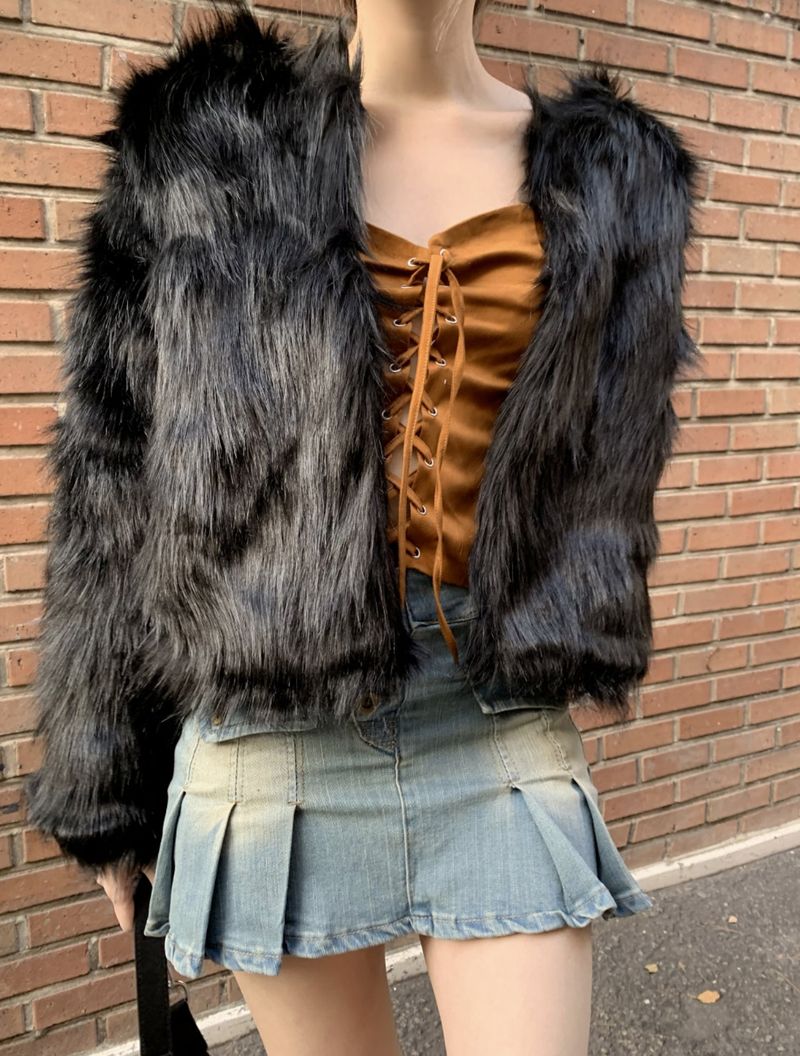 Uress Vintage Fur Jacket (Black)