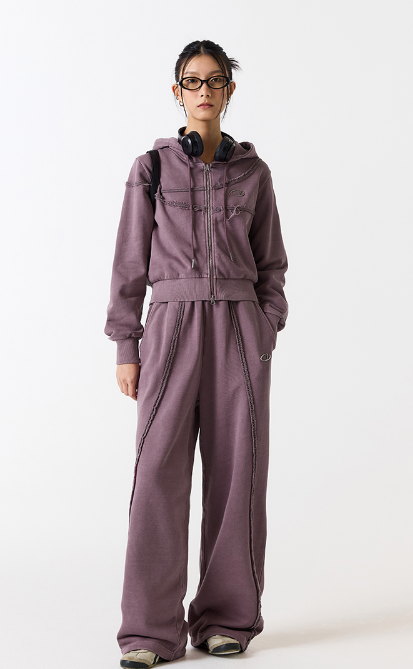 Pigment-Cut-Off-Hooded-Zip-Up - 6COLOR
