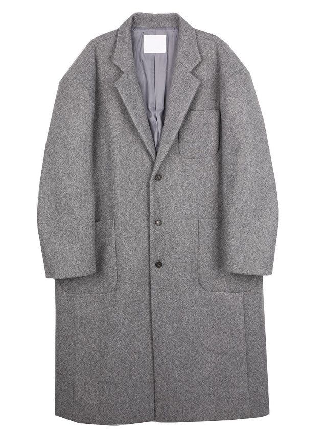 No.1052 wool20 over single long COAT