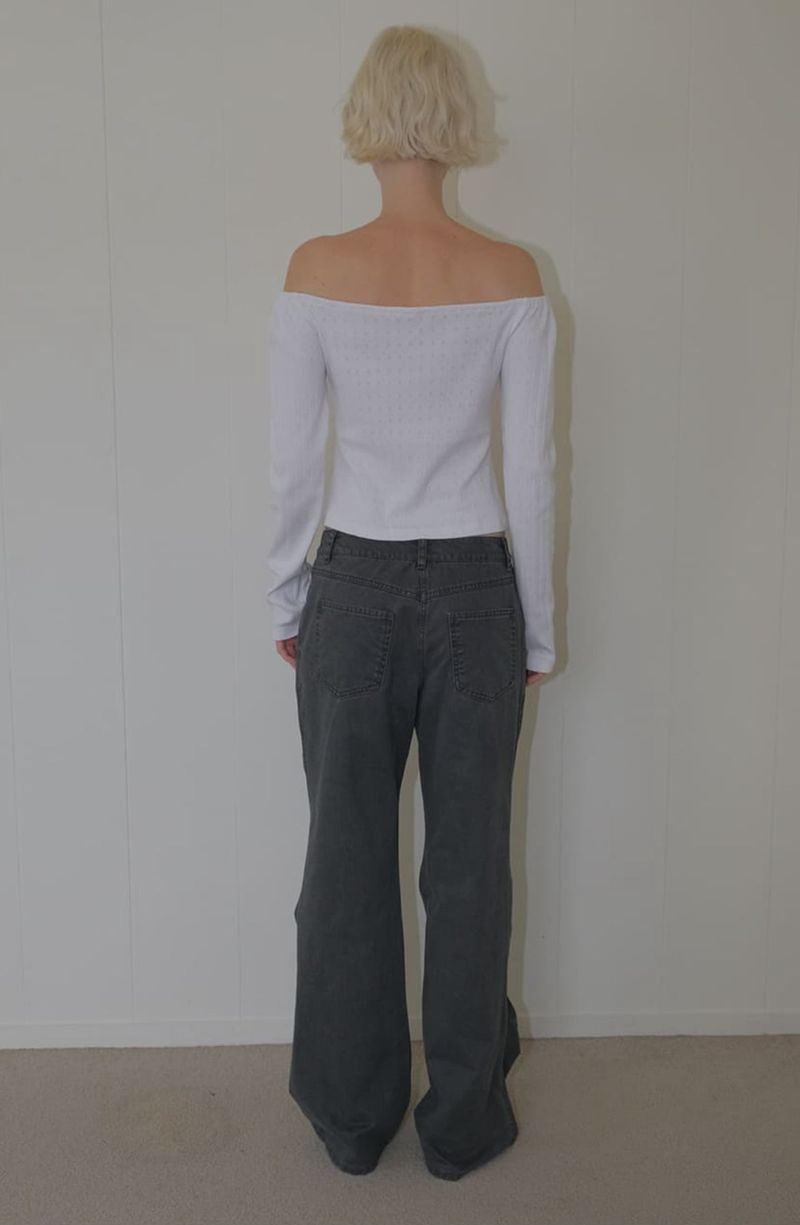 C SHIRRING DETAIL PANTS_CHARCOAL
