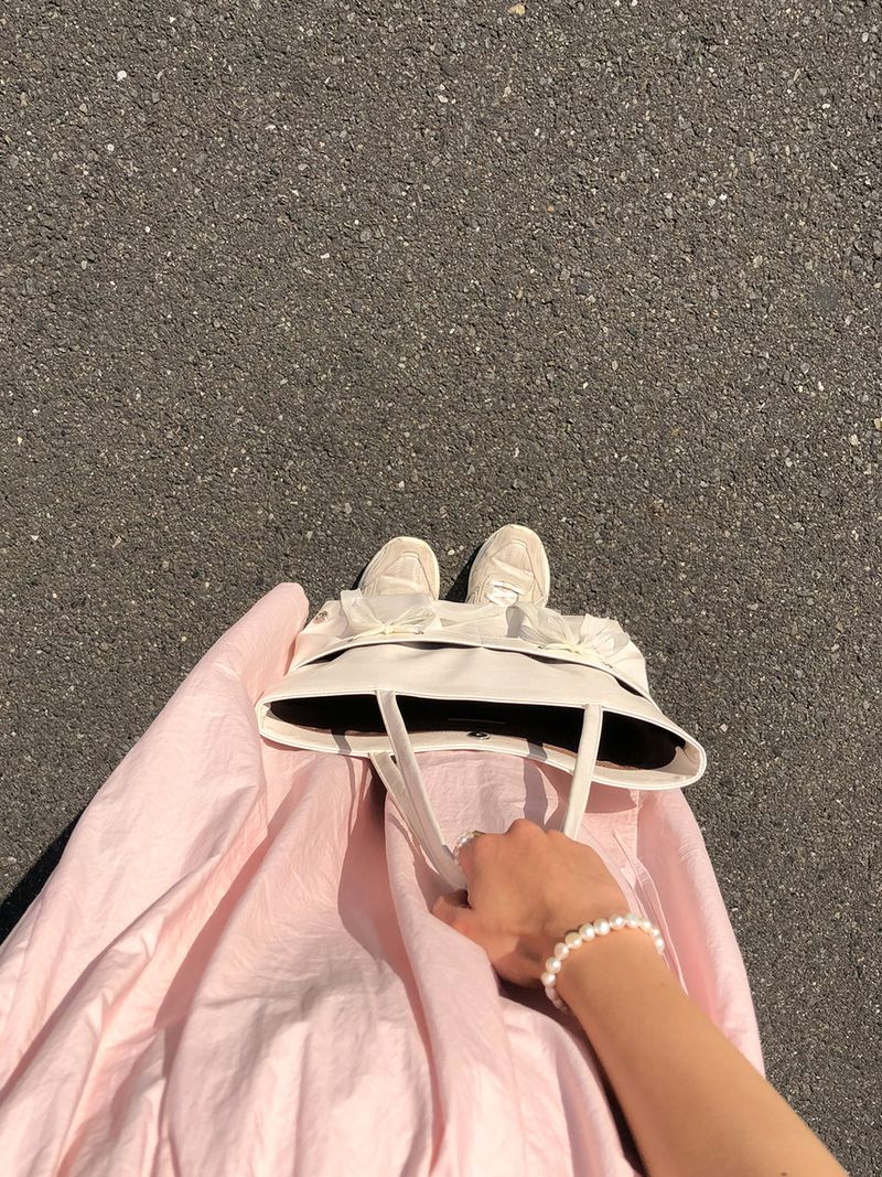 Easy ribbon bag_ivory
