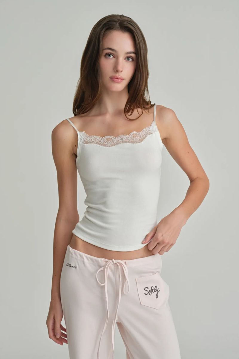 Swan lace sleeveless, White