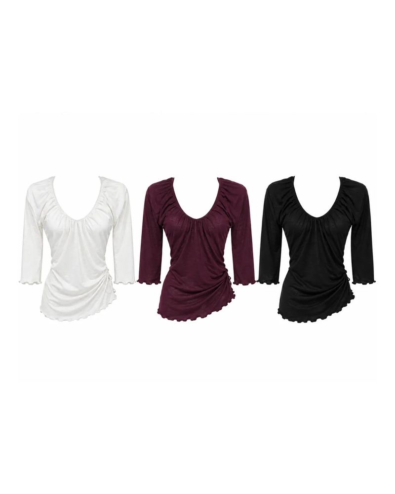 Mauve Shirred Top