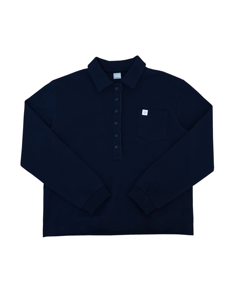 Frill 8 button pk shirt / navy