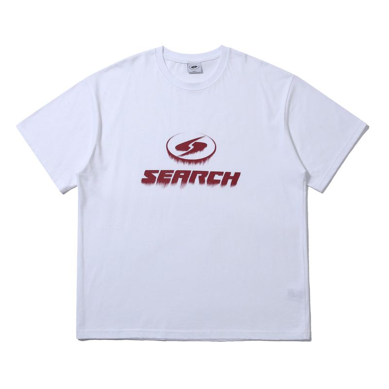 SEARCH410(サーチ410)の「BLEED LOGO T-SHIRT WHITE-MAGENTA(Tops)」