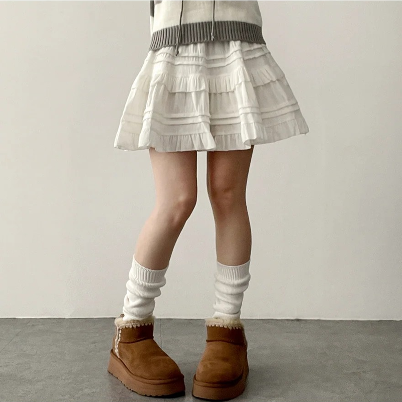 Ruffle Lace Miniskirt