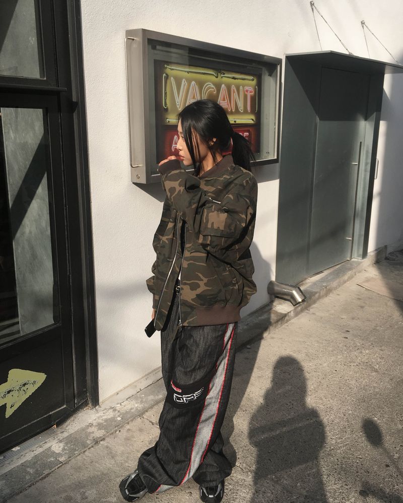 Camo ma-1 shirring jumper