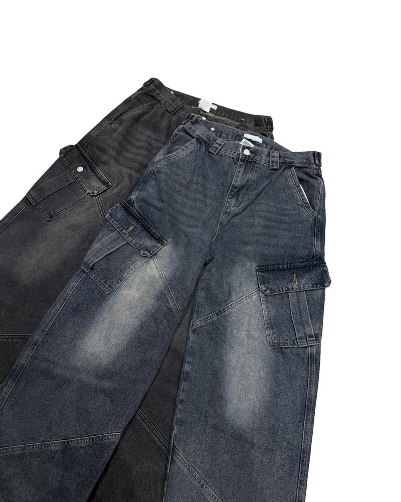 Curt Cut Cargo Wide Denim
