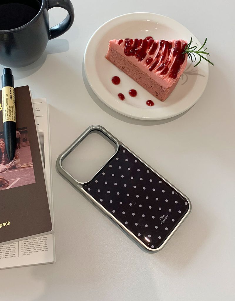 [MADE]チョコレートドット シルバーエポキシバンパー iPhoneケース