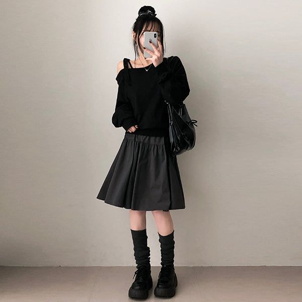Keomidi incision flared skirt