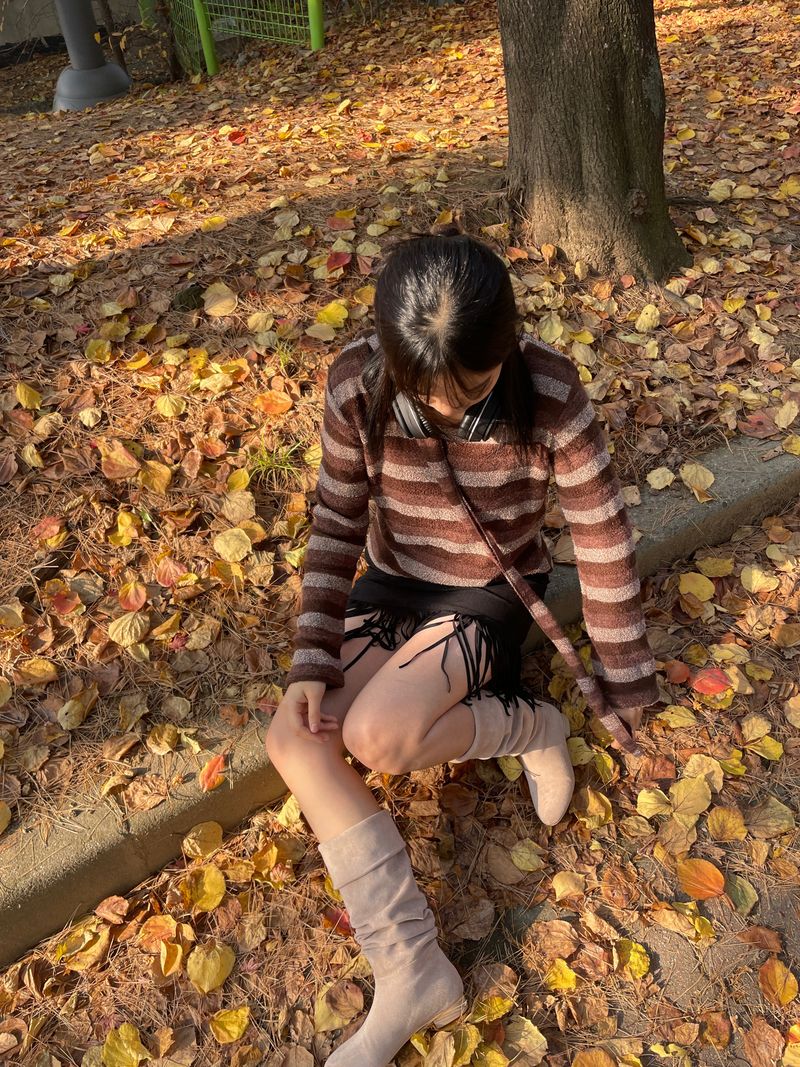Arco iris（アルコイリス）の「Hippy brown stripe T （Tops）」