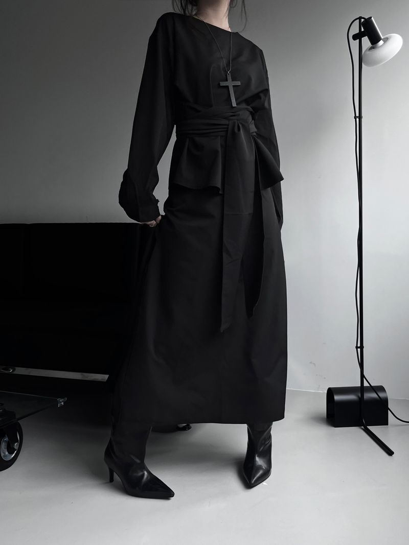 twin sheer belted set-up (4color)