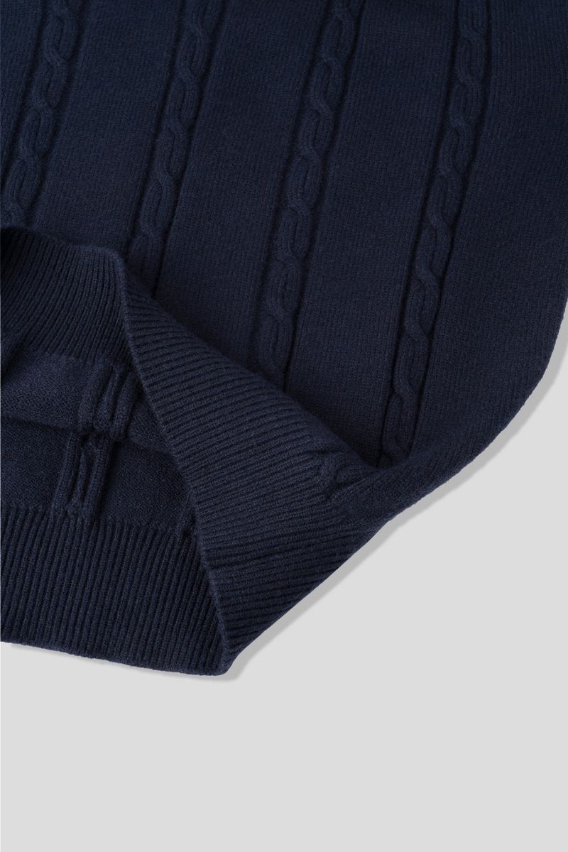 Melter Semi-Cropped Cable V-Neck Knit