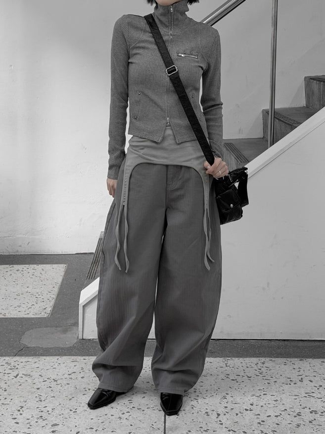 Meryl Stud Two-Way Zip-Up