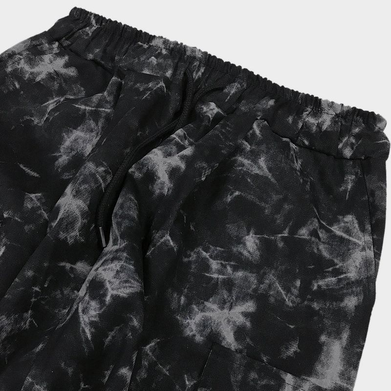 tie-dye wide cargo pants_black
